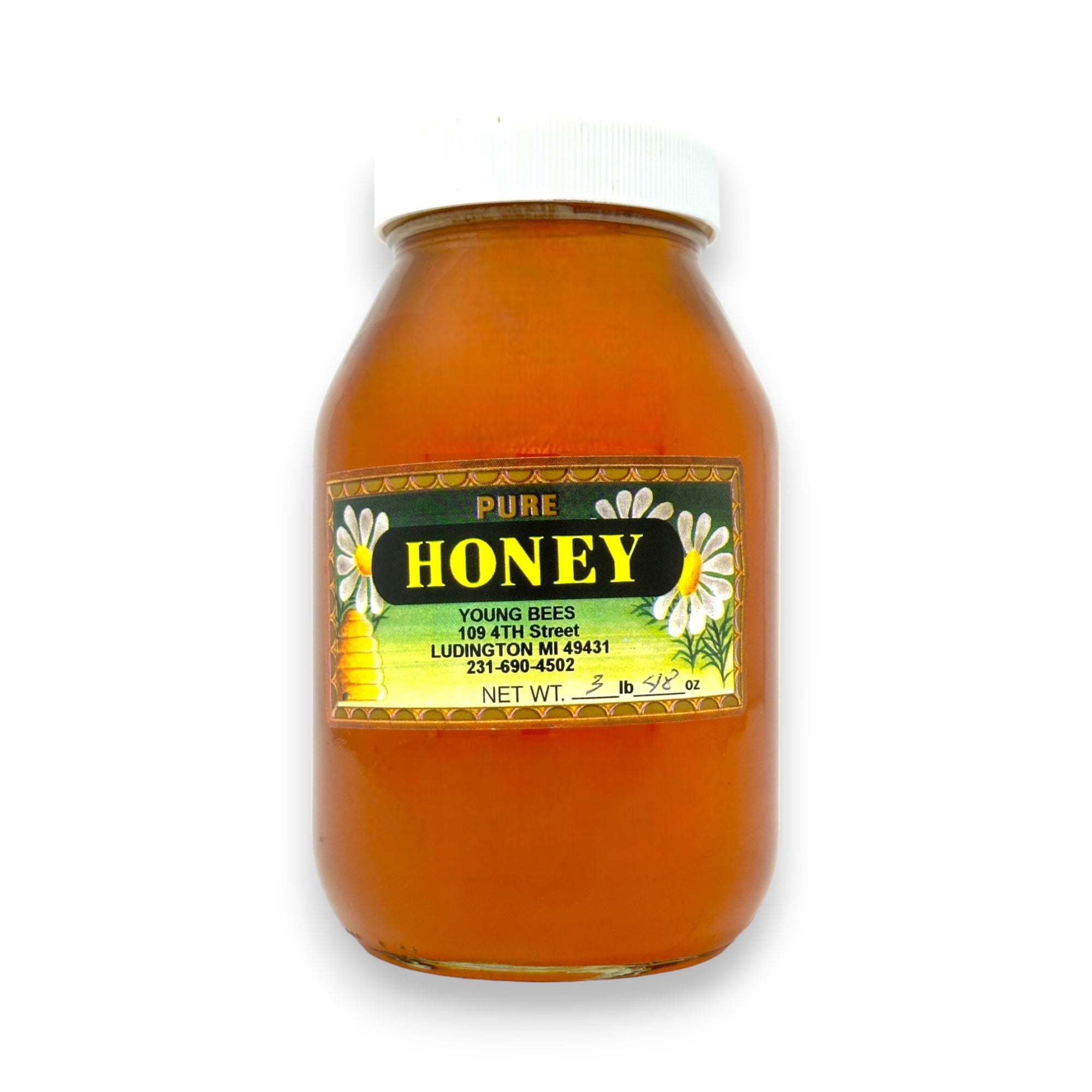 Pure Raw Michigan Honey - 1 Quart Jar.