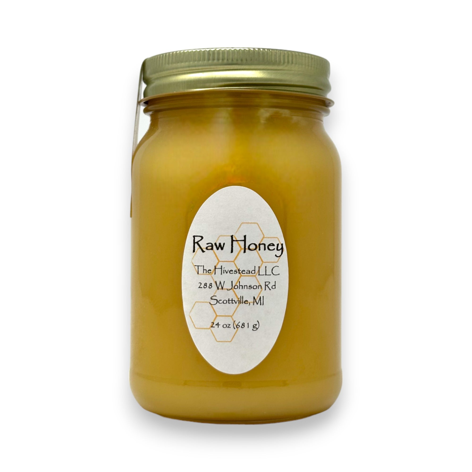 Pure Raw Michigan Honey - Pint Mason Jar.