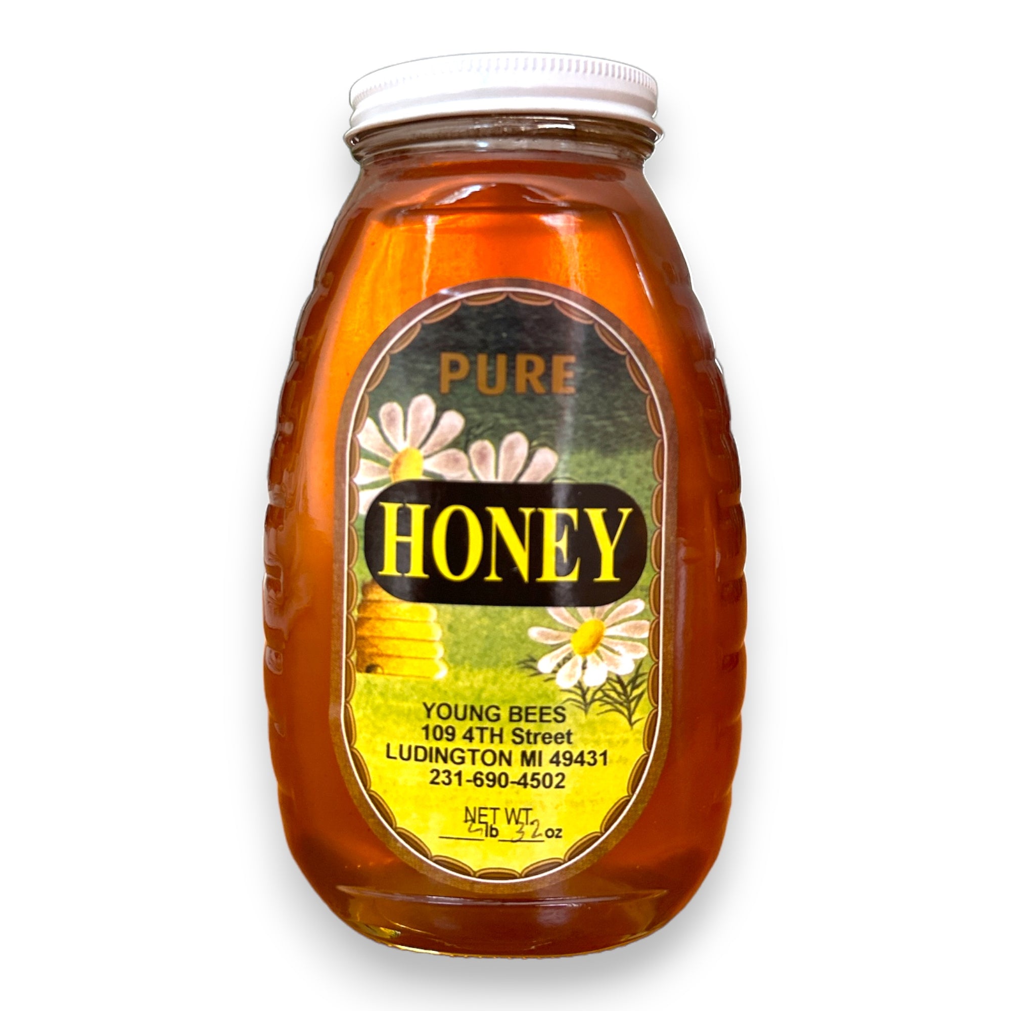 Pure Raw Michigan Honey - Quart Jar - The Roadside