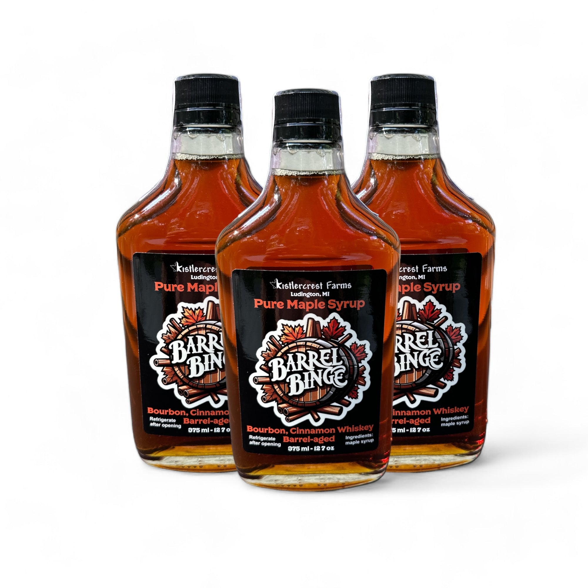Barrel Binge - Bourbon Cinnamon Whiskey Barrel Aged Maple Syrup
